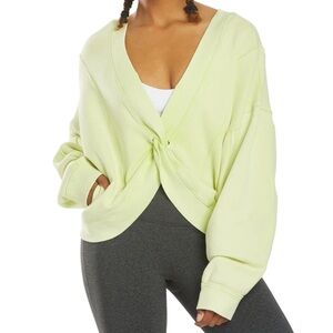 Free People Movement Washed Neon Green Go For Gold Twist Reversible Pullover Med